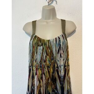 Twelfth Street by Cynthia Vincent Size‎ S  Silk Maxi Dress Colorful Artsy Boho